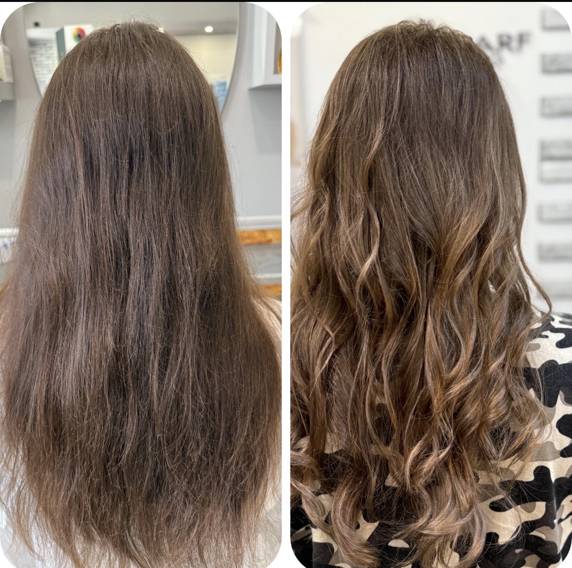 Prima e dopo: capelli crespi trasformati in onde morbide